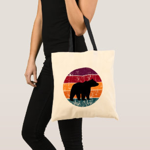 Bear Silhouette Retro Rainbow Vild Free Tygkasse