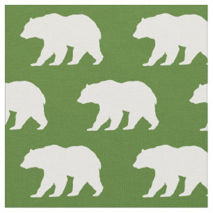 Bear Silhouette Woodland Animals Tyg