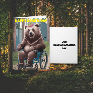 Bear sitta i rullstolens naturfödelseår kort