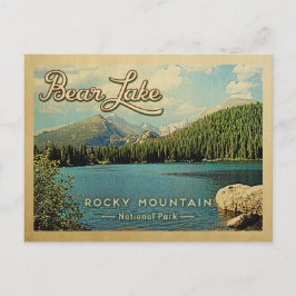 Bear Sjö Colorado Vintage Rocky mountains Vykort