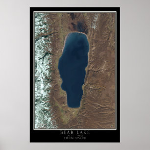 Bear Sjö Idaho - Utah från Space Satellite Karta Poster