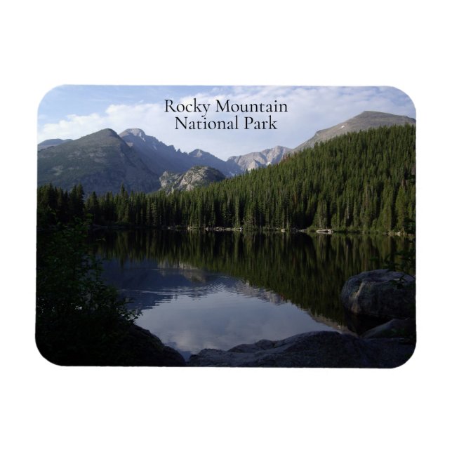 Bear Sjö Longs Peak Rocky Mountain National Park Magnet (Horisontell)