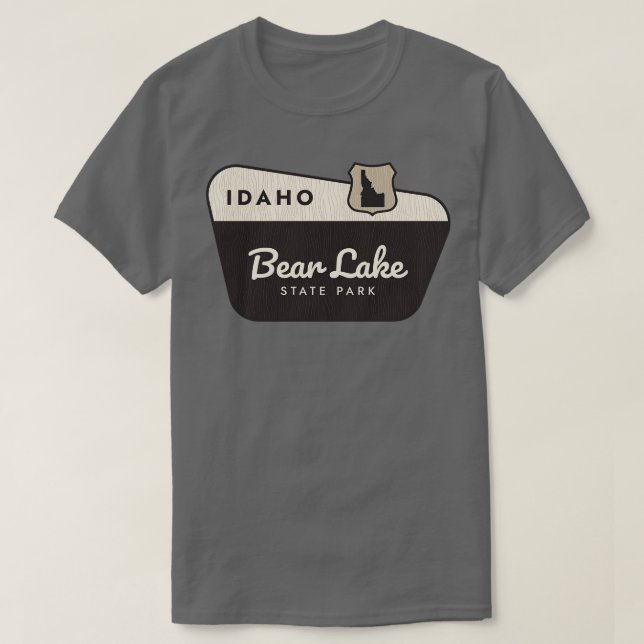 Bear Sjö State Park Idaho Välkomstskylt T Shirt (Design framsida)