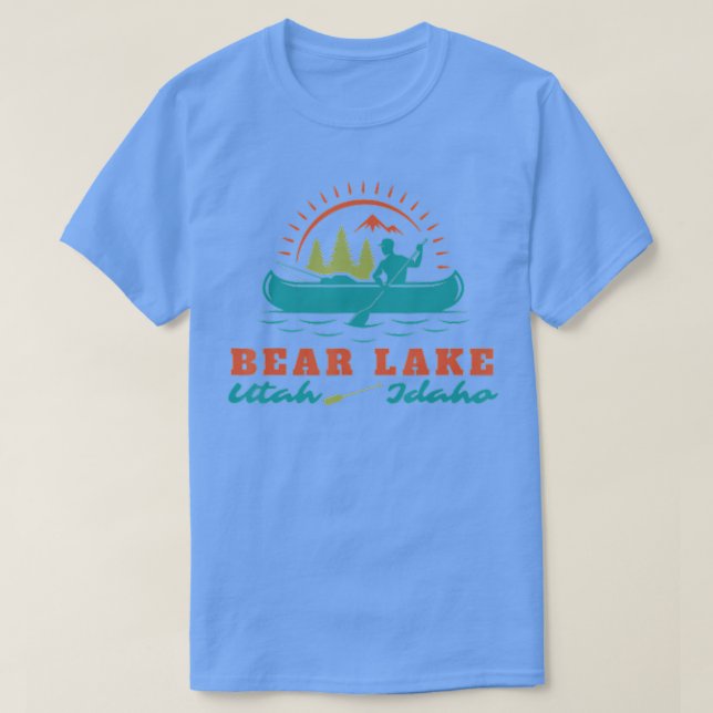 Bear Sjö Summer Utah Idaho Mountain Canoeing T Shirt (Design framsida)