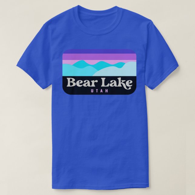 Bear Sjö Utah Camping Retro Badge TShirt T Shirt (Design framsida)