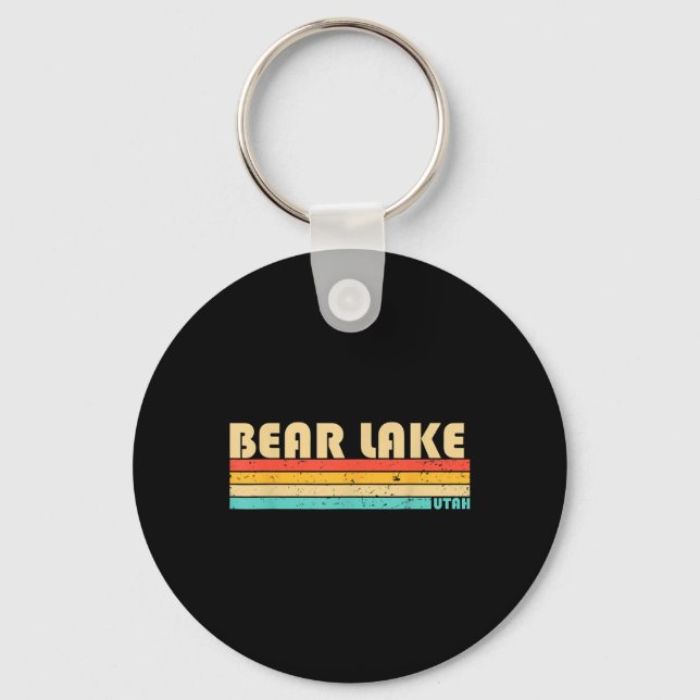 Bear Sjö Utah Funny Fishing Camping (sommar) Nyckelring (Framsida)