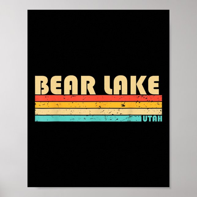 Bear Sjö Utah Funny Fishing Camping (sommar) Poster (Framsidan)