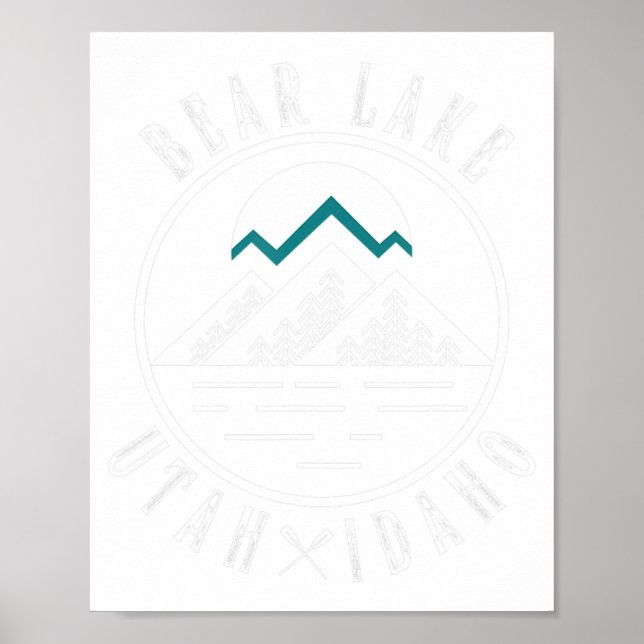 Bear Sjö Utah Idaho Camping Boating Poster (Framsidan)
