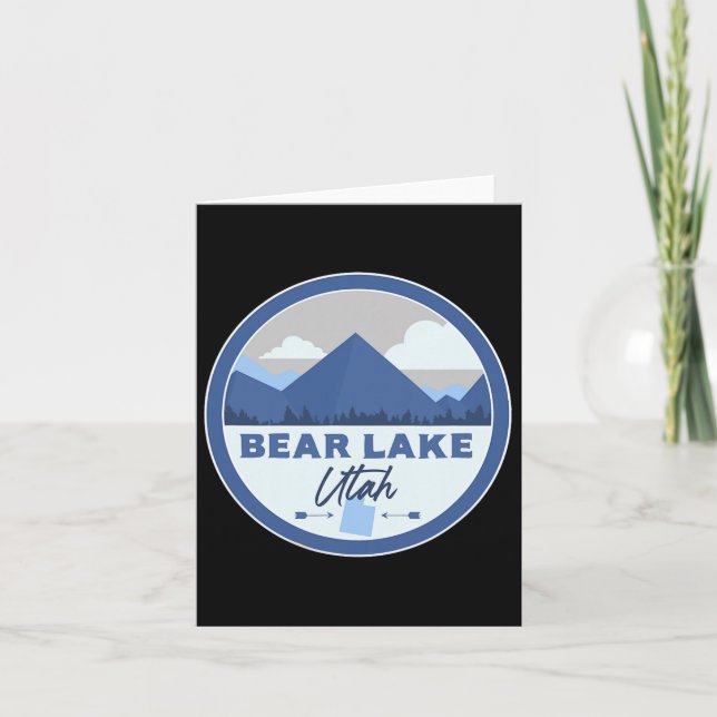 Bear Sjö Utah MEN Mountains Badge Hiking Souvenir Kort (Framsida)
