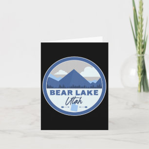 Bear Sjö Utah MEN Mountains Badge Hiking Souvenir Kort
