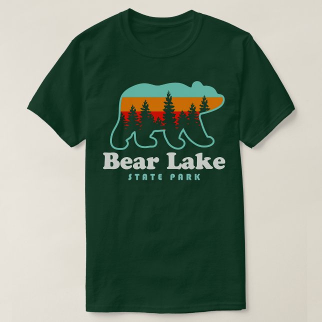 Bear Sjö Utah State Park Bear Retro Sunset T Shirt (Design framsida)