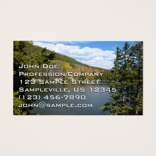 Bear Sjö vid Rocky Mountain National Park Visitkort (Framsidan)