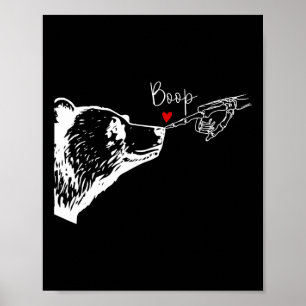 Bear Skeleton Boop Bear Funny Halloween Girl Manar Poster