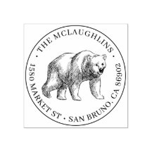 Bear Sketch | Runda familjen Namn & Returadress