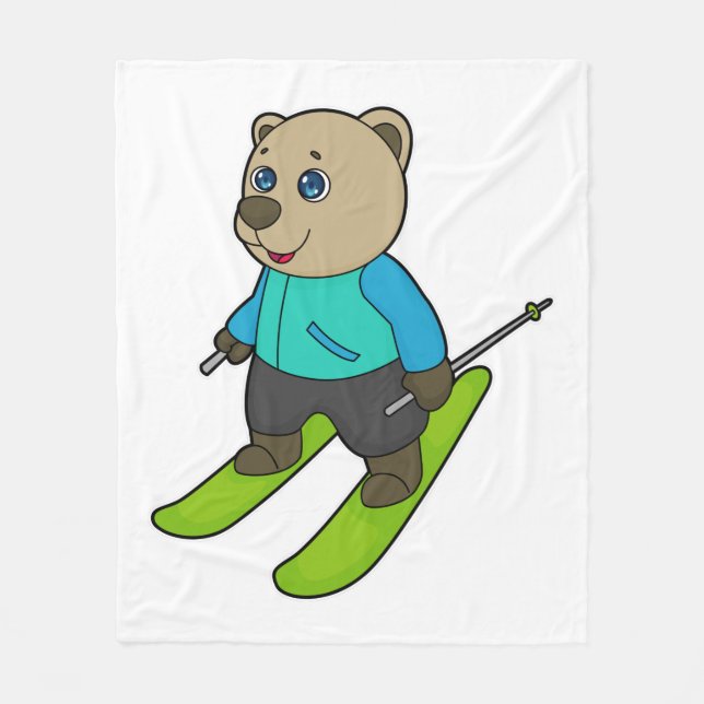 Bear Skier Ski Fleecefilt (Framsidan)
