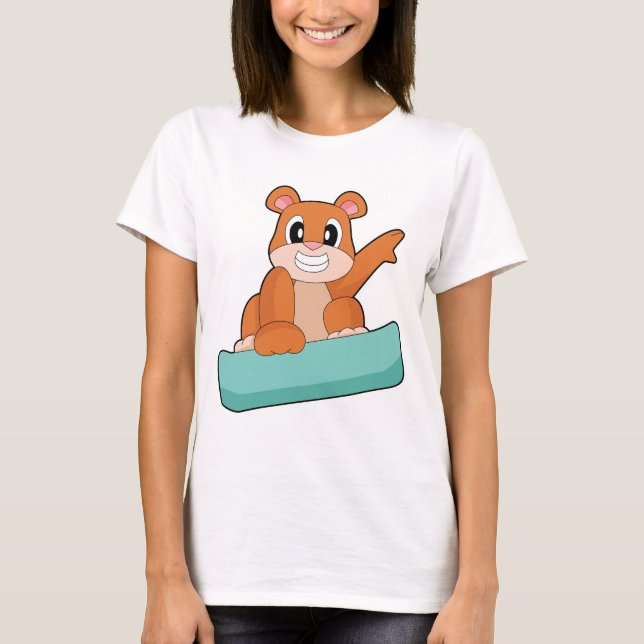 Bear Snowboarder Snowboard Winter sports T Shirt (Framsida)