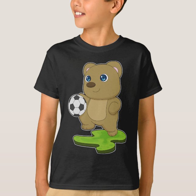 Bear Soccer-spelare T Shirt (Framsida)