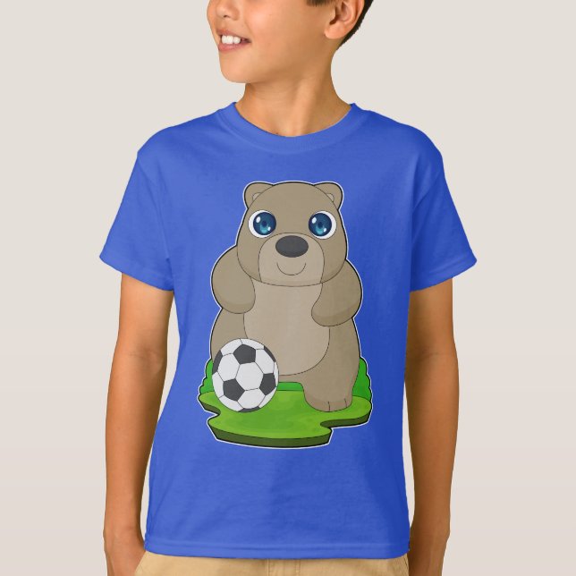 Bear Soccer-spelare T Shirt (Framsida)