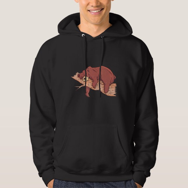 Bear sov vilda djur hoodie (Framsida)
