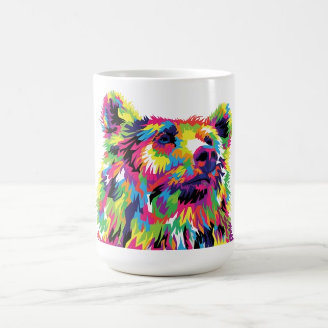 Bear Spirit Animal Pop Art Kaffemugg (Center)
