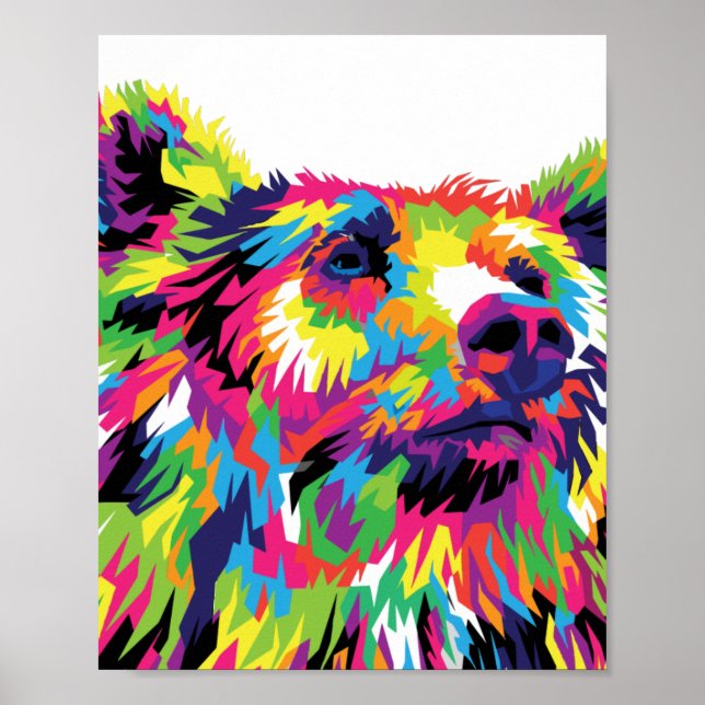 Bear Spirit Animal Pop Art Poster (Framsidan)