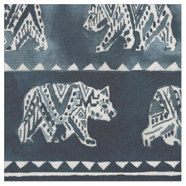 BEAR SPIRIT Indigo Boho Tribal Mönster Fabric Tyg