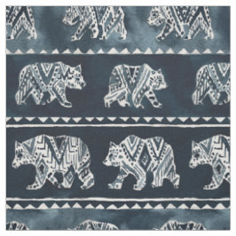 BEAR SPIRIT Indigo Boho Tribal Mönster Fabric Tyg