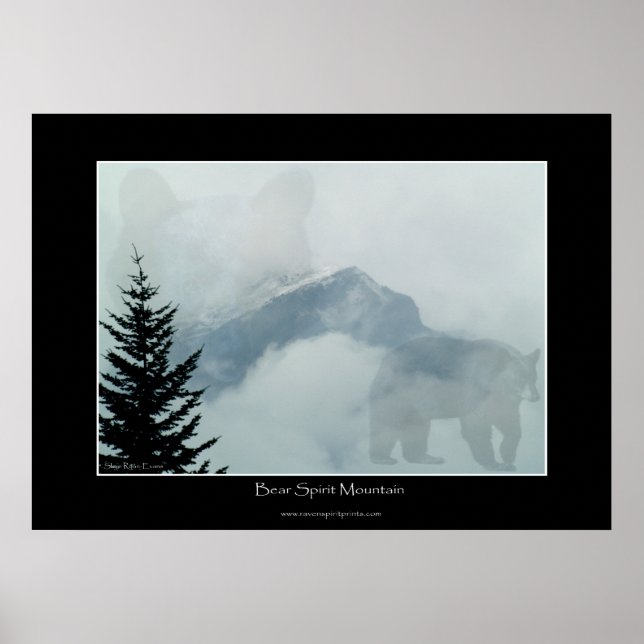 Bear Spirit Mountain Photo Art Poster (Framsidan)