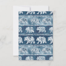 BEAR SPIRIT Navy Boho Tribal Mönster Note