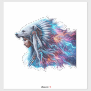 Bear Spirit Warrior Anpassningsbar-cut Vinyl Stick Klistermärken