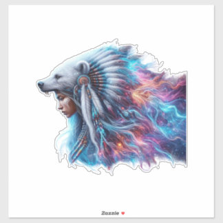 Bear Spirit Warrior Anpassningsbar-cut Vinyl Stick Klistermärken