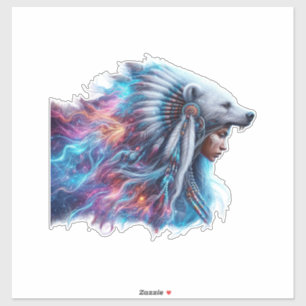 Bear Spirit Warrior Anpassningsbar-cut Vinyl Stick Klistermärken