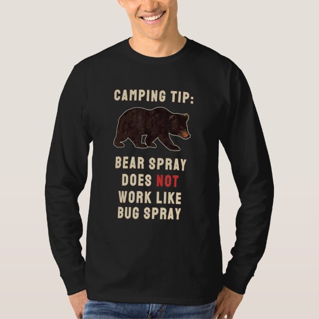 Bear Spray Not Kryp Spray Camping Ord T Shirt (Framsida)