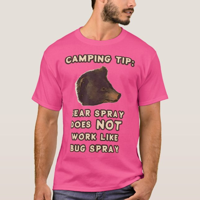 Bear Spray Not Kryp Spray Joke Funny Camping T Shirt (Framsida)