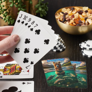 Bear Stalking Salmon Monogram-ungar Gamla maffiamä Casinokort