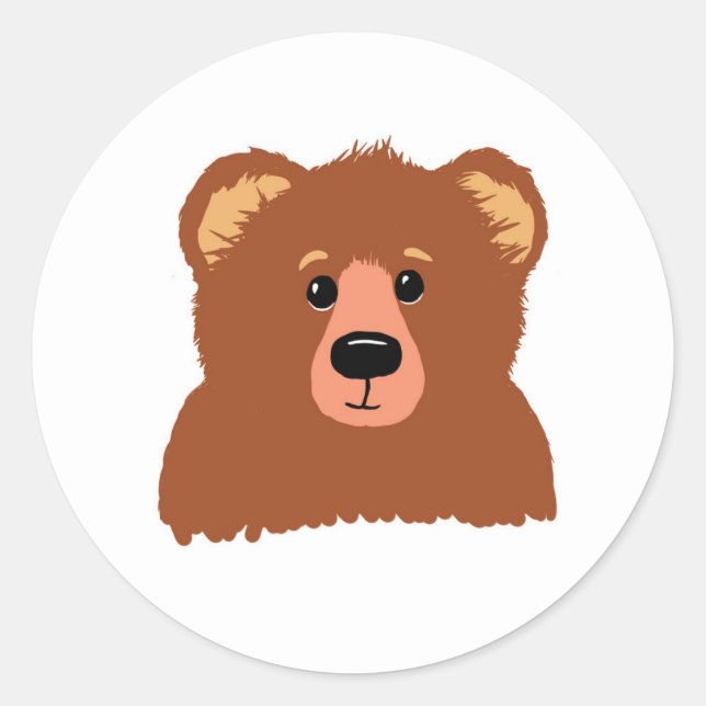 Bear Stickers Runt Klistermärke (Framsida)