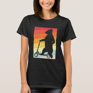 Bear Stunt Kick Scooter Kick Scooter Skater Retro T Shirt
