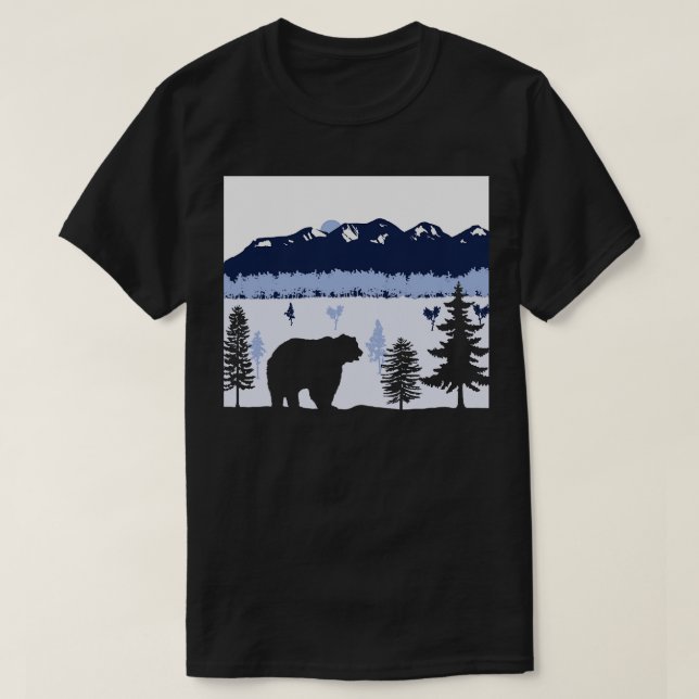 Bear Sunset TShirt T Shirt (Design framsida)