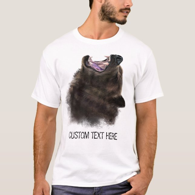 Bear T-Shirt Teckning - Din text (Framsida)