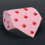 Bear Tass Red (blekens rosa) Slips<br><div class="desc">Lite röd björntapp trycks med subtila hjärtaccenter,  på en slips för din favoritpappa.</div>