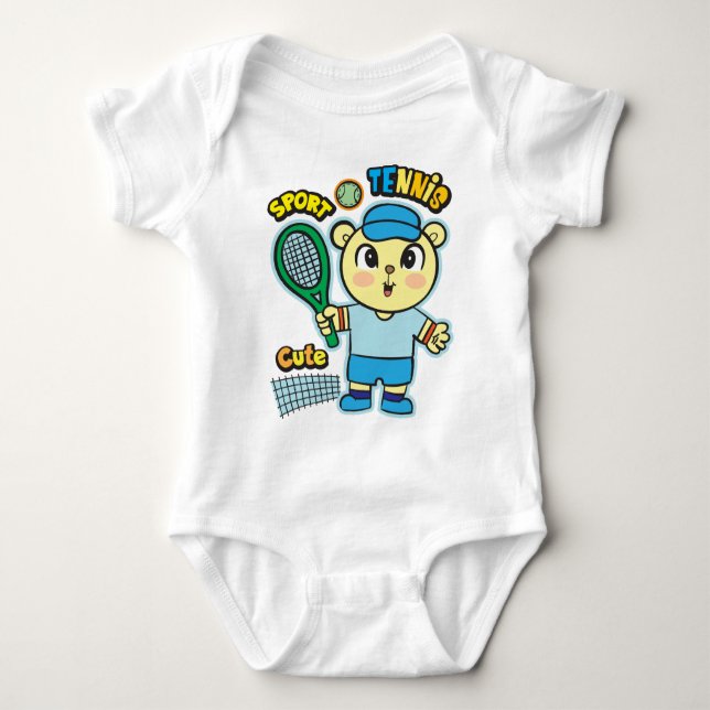 Bear tennis-spelare t shirt (Framsida)