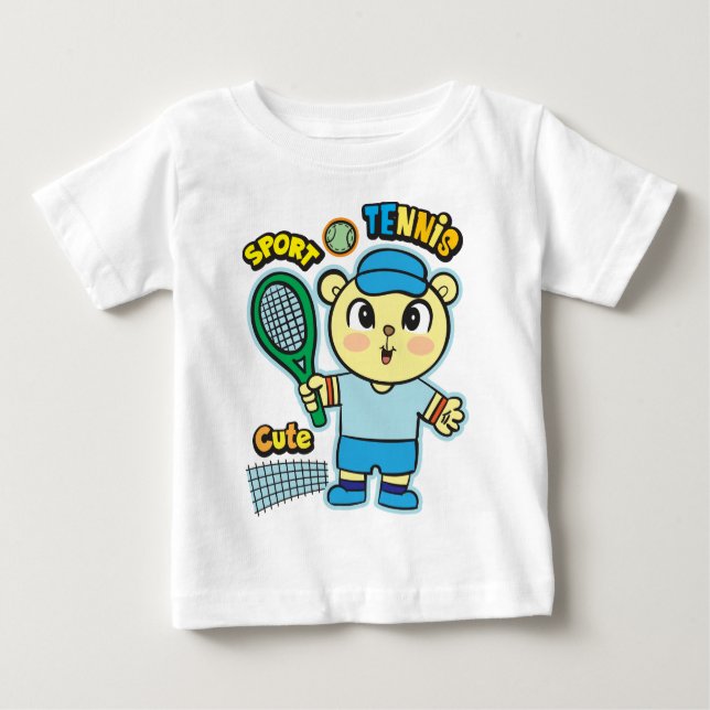 Bear tennis-spelare t shirt (Framsida)