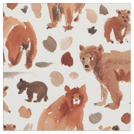 BEAR TERRITORIUM Brown Mamma och Unge Nursery Bear Tyg