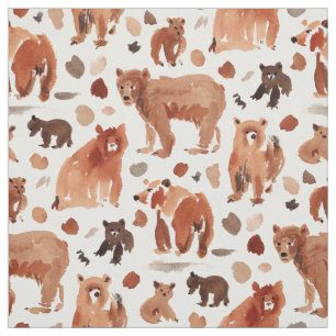 BEAR TERRITORIUM Brown Mamma och Unge Nursery Bear Tyg