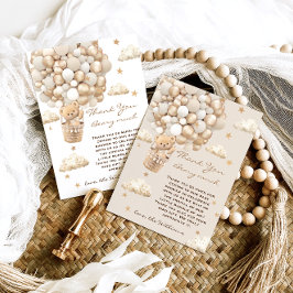 Bear Theme Barly Wait Guld Baby Shower Tack Kort