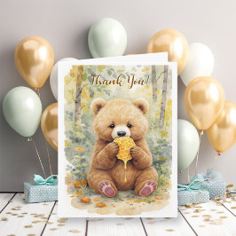 Bear Themed Thank You Note for Baby Shower Gifts Kort