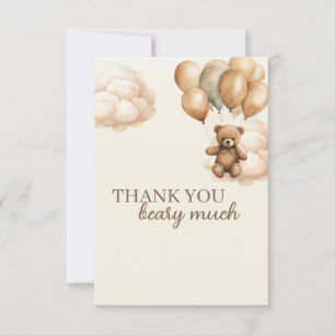 Bear Themme Baby Shower - tack för ditt kort