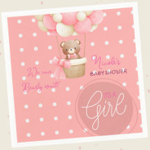 Bear Themme Rosa Peach Luftballong Baby Shower