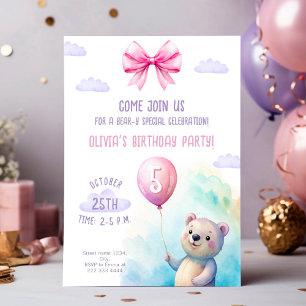 Bear-Thned Barns födelsedag Party Inbjudningar