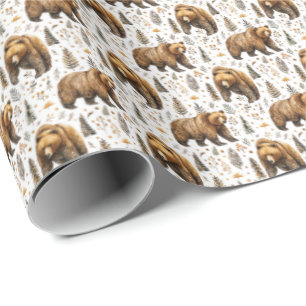 Bear Thworthy Gift Wrap Wildlife Animals Presentpapper